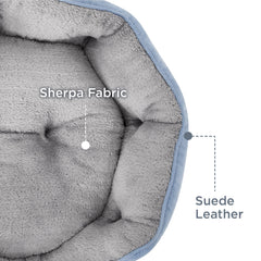 Bedsure Allure round bed with non-slip bottom keeps pets secure on slick floors.