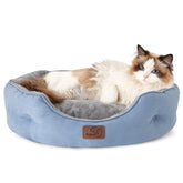 Bedsure Allure round dog bed with sherpa soft surface for plush lounging.