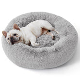 Bedsure calm dog bed round 23inch with plush faux fur for curling sleepers.