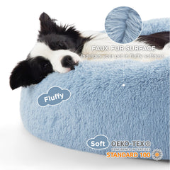 Bedsure calming dog bed round donut shape supports head and neck
