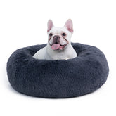 Bedsure Calming Dog Bed close-up reveals ultra-soft faux fur for curl-up comfort