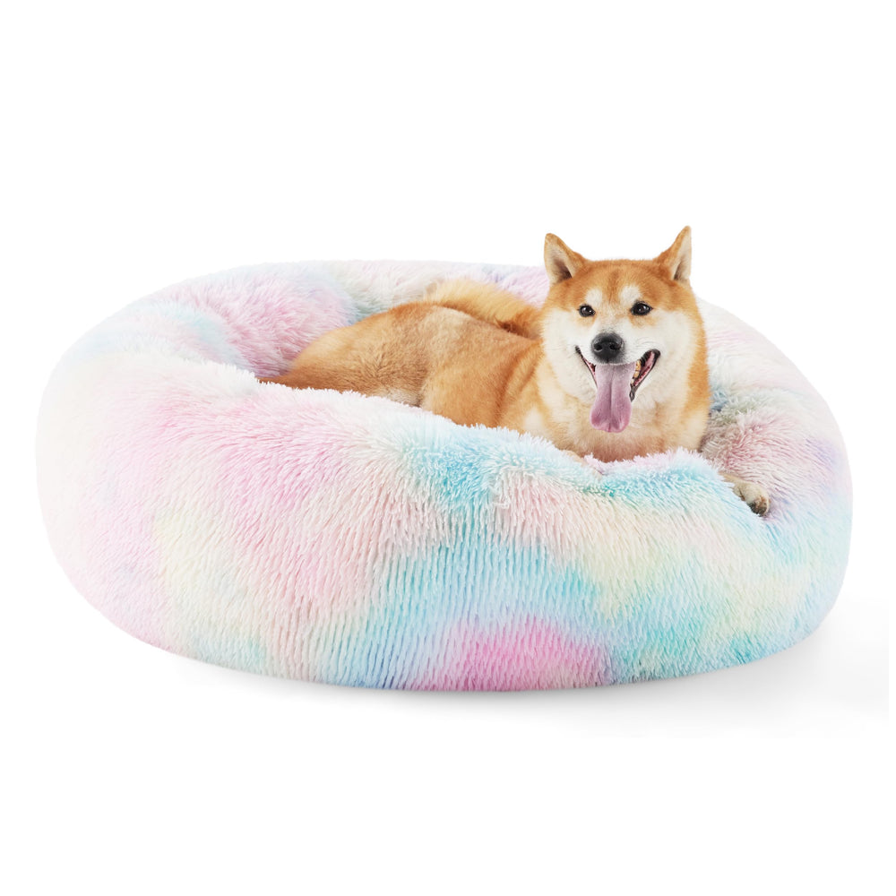 Bedsure Calming Donut Bed round design for curling pets and added comfort.