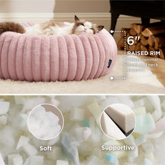 Bedsure cat bed anti-slip-bottom keeps cozy space stable during playful moments.