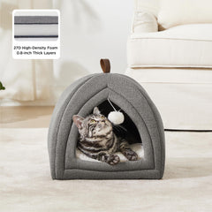 Bedsure cat cave interior with plush cushion for warm resting spot