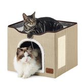 Bedsure cat bed indoor cave brown for private, cozy naps