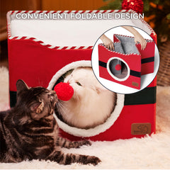 Bedsure cat bed featuring built-in scratch pad for scratching and exploration