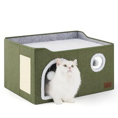 Bedsure cat house top-platform view showing a spacious nap area.