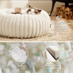 Bedsure corduroy fleece bed in cream offers cozy warmth and plush texture.