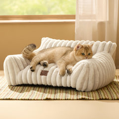 Bedsure cute cat couch with removable cover for quick cleaning.