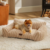Bedsure cute cat couch with corduroy fleece offers cozy pet lounging.