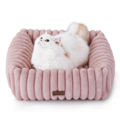 Bedsure cute dog bed in blush pink offers cozy comfort for small dogs and cats.