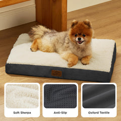 Bedsure dog bed with egg crate foam supports joints for restful sleep.