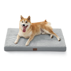 Bedsure large dog bed with egg crate foam interior for joint support and comfort.
