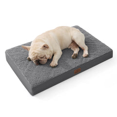 Bedsure dog bed medium foam close-up highlighting orthopedic egg crate support.