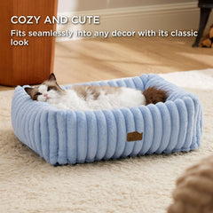 Bedsure dog bed blue removable cover with zipper for easy cleaning