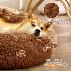 Bedsure donut bed with removable washable cover for easy cleanup.