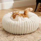 Bedsure donut cat bed with anti-slip bottom for secure lounging.