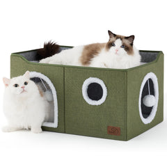 Bedsure extra-wide cat cube bed inside view for a roomy, secure hideaway.