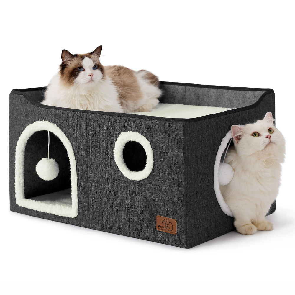 Bedsure large cat bed exterior front view shows durable MDF frame for longevity.