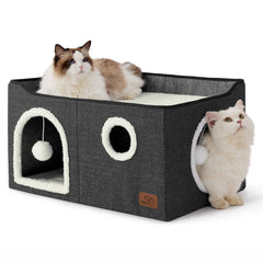 Bedsure large cat bed exterior front view shows durable MDF frame for longevity.