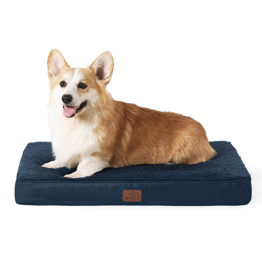 Bedsure large dog bed crate inside setup, providing cozy crate comfort and easy cleanup.