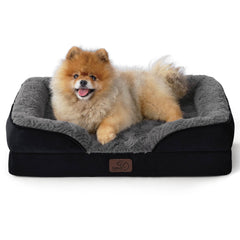 Bedsure orthopedic dog bed 24-inch plush black highlights joint-supporting sleep for small dogs
