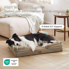 Bedsure four-sided bolster provides head and neck support for cozy snuggles