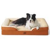 Bedsure orthopedic dog bed Ember Clay 35 inch showing supportive egg-crate foam for joint comfort