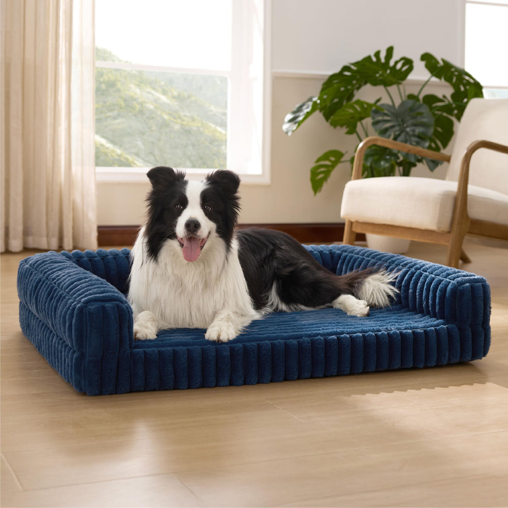 Bedsure orthopedic dog bed large front view showing generous space for big dogs, promoting restful sleep