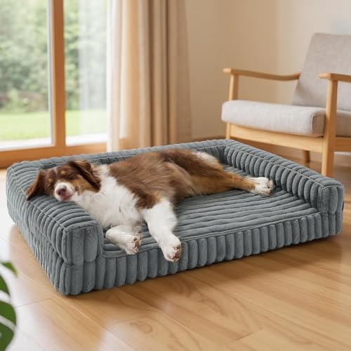 Bedsure orthopedic dog bed memory-foam top view supports joints