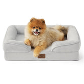 Bedsure orthopedic dog bed small 24 light grey foam closeup for joint support and comfort.