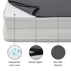 Bedsure orthopedic dog bed small 4-sided bolster demonstrates cozy snuggling and head/neck support.