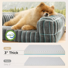 Bedsure dog bed three-sided bolster cushions for cozy security