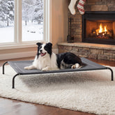 Bedsure outdoor elevated dog bed full view demonstrates cooling, elevated comfort for all-weather lounging.
