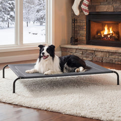 Bedsure outdoor elevated dog bed full view demonstrates cooling, elevated comfort for all-weather lounging.