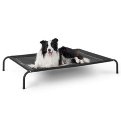 Bedsure outdoor elevated dog bed large black assembled for all-season indoors or outdoors