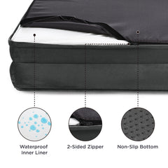Bedsure small orthopedic dog bed bolster-side view highlights secure, cozy cushioning