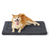 Bedsure washable dog crate bed inside crate offers cozy space for large dogs.