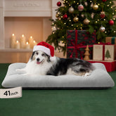 Bedsure Washable XL Dog Bed crate 41x27 gray provides cozy crate comfort for extra-large dogs.
