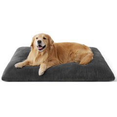 Bedsure washable XXL dog bed for crate with plush surface for cozy crate lounging.