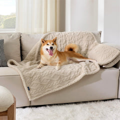 Bedsure waterproof dog blanket 40x50 cream protects furniture from spills and accidents