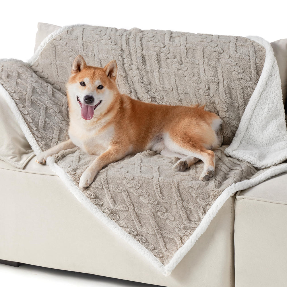 Bedsure waterproof dog blanket large-dogs protects furniture from spills.