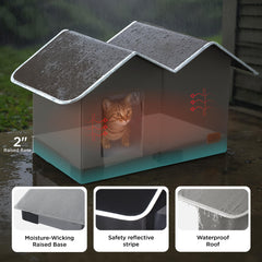 Bedsure weatherproof outdoor cat house honeycomb interior reflects body heat for warmth.