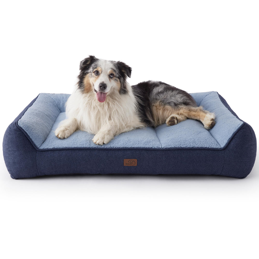 Bedsure XL orthopedic dog bed left view shows sturdy build for large dogs