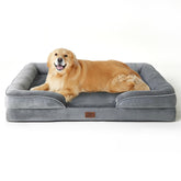 Bedsure XL Plus orthopedic dog bed front view shows a four-sided bolster for secure snuggling.