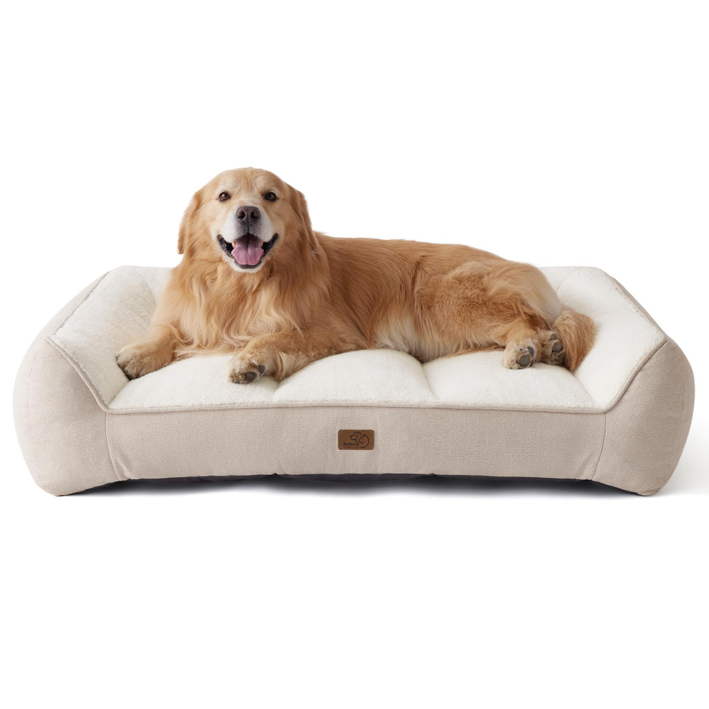 Bedsure XL Plus Orthopedic Dog Bed side view showcases thick support for joints.