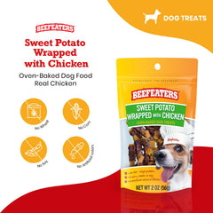Beefeaters 2oz pack convenient training reward with real chicken and sweet potato.