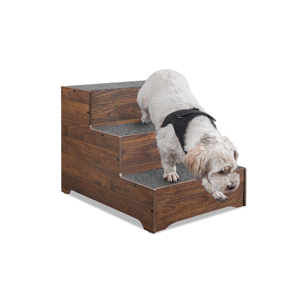 beeNbkks dog stairs extra wide wooden steps offer stable couch access for large dogs
