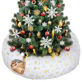 Beeplove cat tunnel Christmas tree skirt white donut bed for festive lounging