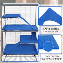 Beeveer shelf liners in blue offer cushioned resting surfaces for daily use.
